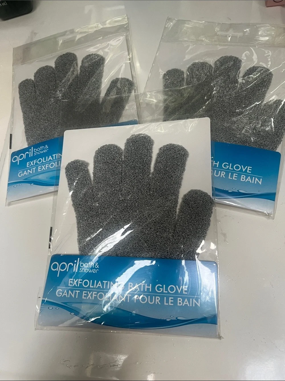 Set of 3 Exfoliating Gloves for Bath & Shower - New in Packaging